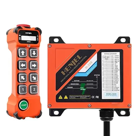 RECEPTOR A DISTANCIA INALÁMBRICO PARA GRÚA DOBLE VELOCIDAD POLIPASTO INDUSTRIAL 8 BOTONES 2 VELOCIDADES 220V - 380V