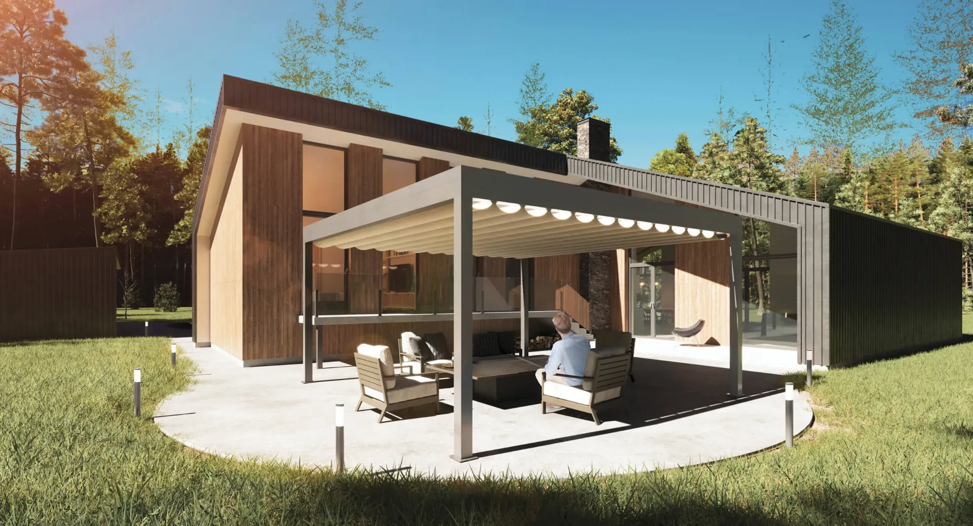 PÉRGOLA PLUS MOTORLINE: Pérgola Totalmente Aluminio Para Protección Solar